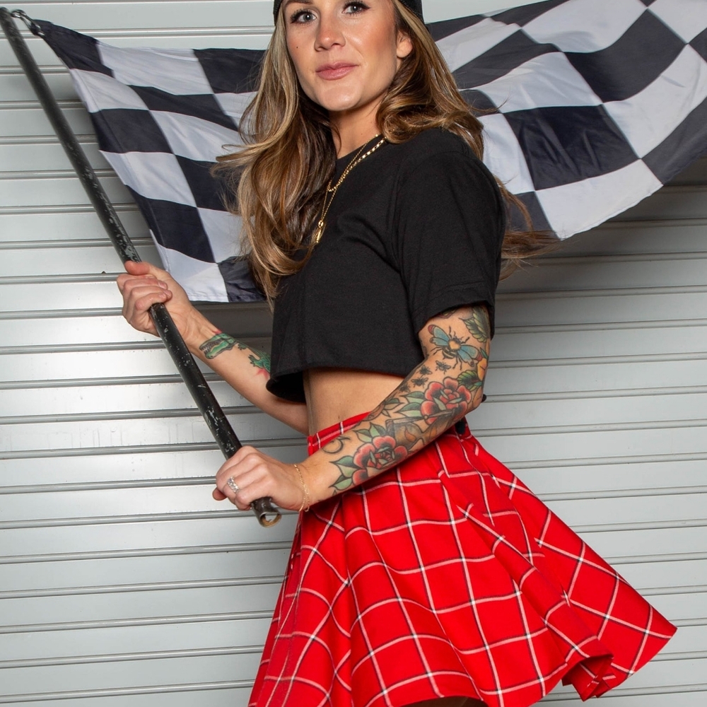DIXXON Red Daytona Checkered Skirt